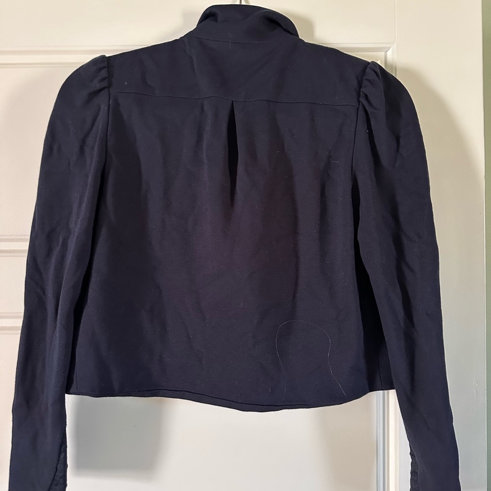 Alice + Olivia Black Navy Blazer with Bow Detail - Picture 10 of 16